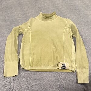 We The Free Women's Light Green Turtleneck Sweater